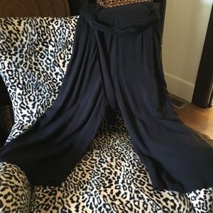 Free People black wide leg pant